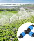 10 Pack Drip Irrigation Barbed Locking Fittings For 5/8 Inch (16mm) Tubing, 3 Way Tee Coupling in garden setup