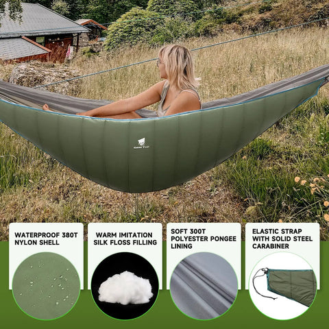 Ultralight Hammock Underquilt For Camping Full Length Warm Three To Four Seasons Hiking Backpacking Travel Water Resistant