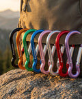 Colorful gourd clips on backpack outdoors, heavy duty carabiner clip with spring snap wire gate 3 inch aluminum karabiner, 3 pack