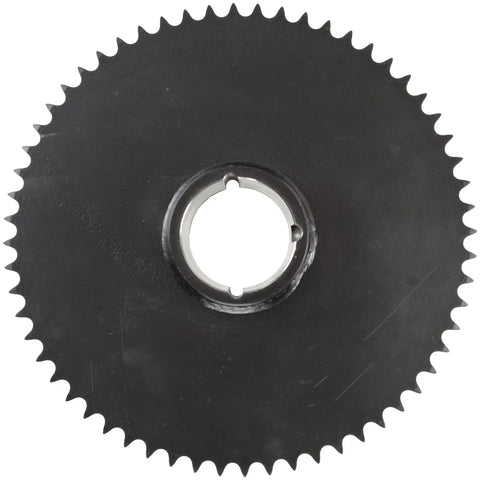 Beefy Roller Chain Sprocket With Taper Bushed Hub Type B, Single Strand, 60 Chain Size, front view of black 20 teeth sprocket