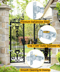 Heavy Duty Wall Mount Gate Hinges 1 3 8 Inch Galvanized Steel with Four Screws on black iron gate
