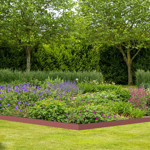 Durable Flexible 4 Inch Landscape Edging Coil Kit With 30 Spikes For Lawn Borders And Flower Beds 33 Feet Brown Plastic Edging