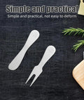 Travel Friendly 5 Piece Cheese Knife Set With Butter Spreader Stainless Steel Utensils on dark surface