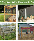 DIY chicken wire fencing and coop images showcasing Heavy Duty 24 Inch By 100 Foot Black Hardware Cloth With One Inch Square Mesh usage.