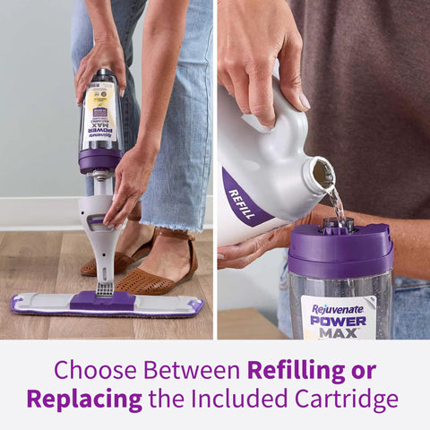 Rejuvenate PowerMax Multi Surface Spray Mop Kit With Cleaner. Includes Reusable Microfiber Sweep And Mop Pads For Deep Cleaning Hardwood Tile Floors. Easy One Hand Operation. Great For Daily Housekeeping Chores And Removing Dirt Grime From All Floor