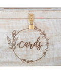 Darn Good Wooden Wedding Card Box With Secure Lock And Wide Card Slot, 12x10x4.5 inch, white wood for collecting cards.