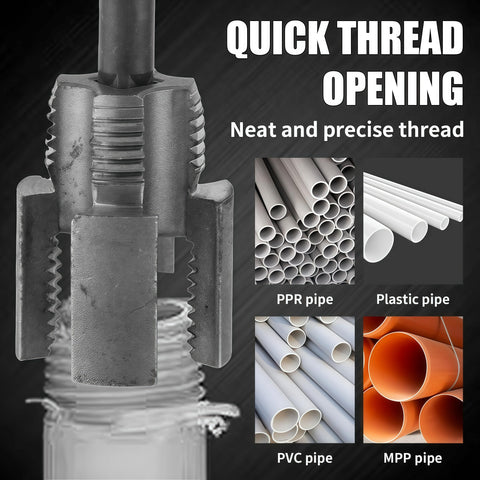 Quick thread opening feature of Dual Function Pipe Threading Tool For Half Inch And Three Quarter Inch Water Pipes