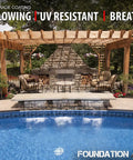 Premium Solvent Based Acrylic High Gloss Color Enhancing Concrete Sealer For Raw Slabs And Outdoor Pavers used around a pool area.