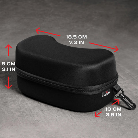Rugged Goggle Case That Fits Most Goggles With A Semi Hard Water Resistant Shockproof Shell Built To Take Drops Reinforced Zipper And Belt Clip Designed To Fit All Safety Goggles Black