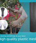 Heavy Duty Black Plastic Netting Fence Roll For Pets And Gardens, Multi Use Barrier To Keep Poultry, Dogs, Rabbits, Chickens And Snakes Out, 15.7 Inches By 16.4 Feet, Easy Install, Durable Outdoor Guard