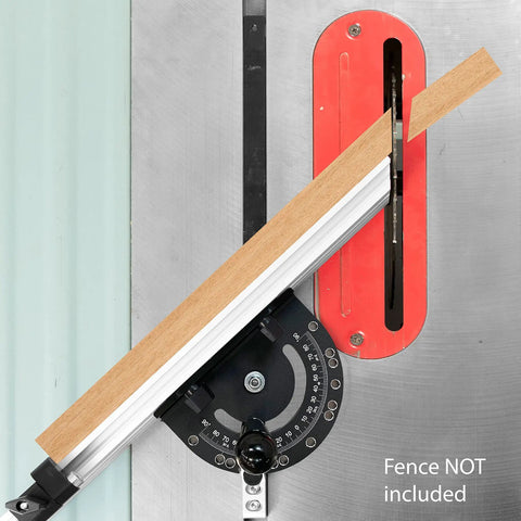 Adjustable Table Saw Miter Gauge With Standard Slot 3/4 x 3/8 Inch Steel Bar Built To Last, guiding wood for precise crosscuts.