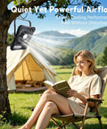 Portable 6 Inch Folding Fan With 20000mAh Battery Built-In Power Bank LED Light Remote Control And Handy Hook For Camping