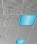 Ceiling with 4 Pack Fluorescent Light Covers 4 By 2 Feet Magnetic Attachments Tranquil Blue Easy Install Flame Retardant Fabric.