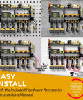 Beefy Heavy Duty Power Tool Organizer Wall Mounted Drill Rack For 6 Cordless Drills with Side Box on different wall types