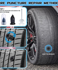 57 Piece Tire Plug Kit With Tire Repair Rubber Nails Screwdriver And Valve Core Tool Kit For Quick Roadside Tire Repair instructions
