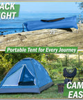 Two Person Camping Tent With Rain Fly And Carry Bag Ultralight Pop Up Shelter for Camping Essentials Music Festivals Beach Trips Backpacking and Hiking