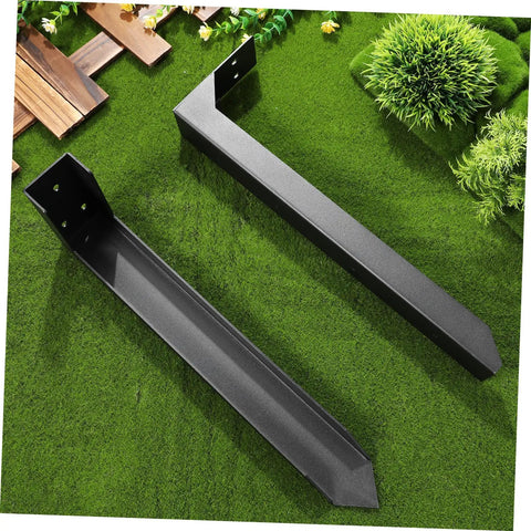 Heavy Duty Metal Fence Post Repair Anchors 2 Pack Ground Spikes for Stabilizing Tilted Or Broken Wood Fences on grass