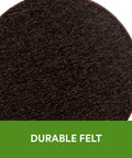 Close-up of brown felt furniture pad from Felt Furniture Pads Pack 162 Pieces Round Brown Self Stick Protect Hardwood Floors