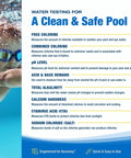 Top Shelf Saltwater Pool Test Kit Featuring FAS DPD High Range Chlorine Checker For Spas And Pools That Tests Nine Essential Water Parameters Daily Now, infographic on water testing for pools.