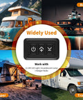 Badass Black PWM Dimmer Switch For 12 Through 24V LED And Halogen Lighting Perfect For Boats RVs Campers With Smooth Adjustable Brightness Control And Heavy Duty Fuse Guard shown with outdoor setups for versatile use.
