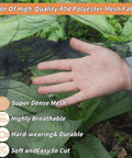 Mosquito Netting 10x100 Ft Garden Mesh Netting For Plants DIY Backyard Patio polyester 40D with hand showing breathability