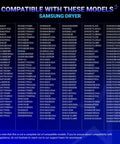 Image showing compatible Samsung dryer models for Upgraded Dual Ball Bearings Dryer Idler Pulley With Sturdy Clip.