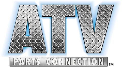 ATV Parts Connection logo with metallic diamond plate design showcasing Rincon Rancher Foreman Rubicon A Arm Bushing Set Upper And Lower Replacement Kit