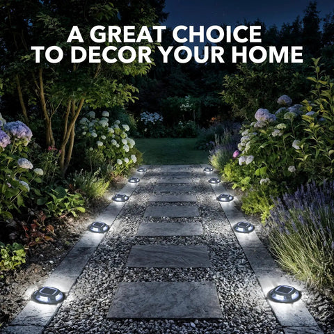 Solar Driveway Lights Outdoor 12 Pack With Dual Color Modes Blue Light And Cool White Waterproof LED Marker Lights for Pathway
