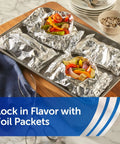 Pre Cut Pop Up Heavy Duty Aluminum Foil Sheets 14 X 10.25 Inches 150 Sheets Total Pack Of Five Boxes used in grilling packets