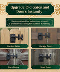 Black Wrought Iron Gate Ring Turn Latch Lock Set 6.5 Inch Wide on various gate types including garden, garage, barn, and shed.