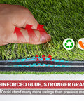 Close-up of reinforced layer on Big 23 By 16 Inch Foldable Golf Hitting Mat With 2 In 1 Turf, showcasing durability and strength.
