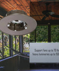 Bronze Outdoor Ceiling Fan Electrical Box With 4.75 Inch Box installed in patio supports outdoor fans and chandeliers