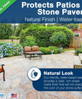 Top Shelf Natural Stone Sealer One Gallon Clear Finish used on outdoor stone pavers and patios with natural finish.