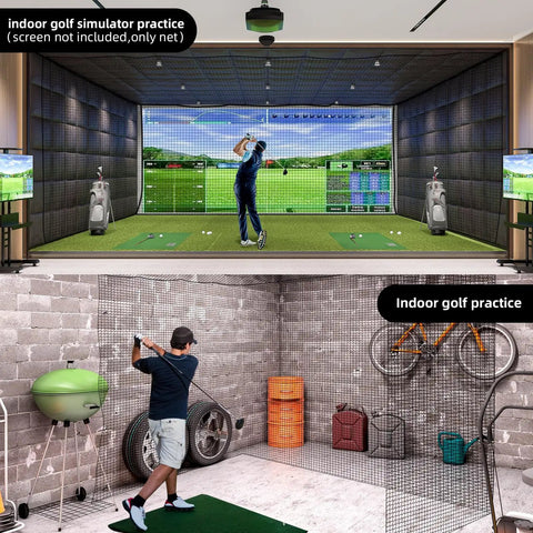 10x10ft Golf Batting Cage With Quick Installation Tool And Rope No Fuss Easy Setup Indoor Outdoor Practice Net For Garage Ceiling Driver And Golf Simulator Durable Impact Screen For Realistic Swing Training