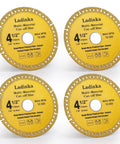 Ladinka 4-1/2 in multi-material diamond cut-off discs for angle grinders, 7/8 in arbor, gold finish, 4-pack