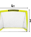Portable Backyard Soccer Goal Small Size Pop Up With Quick Setup Durable Fiberglass Frame All Weather Practice Net front view