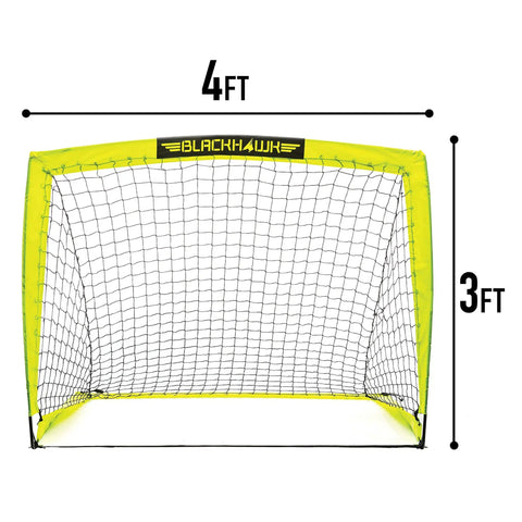Portable Backyard Soccer Goal Small Size Pop Up With Quick Setup Durable Fiberglass Frame All Weather Practice Net front view