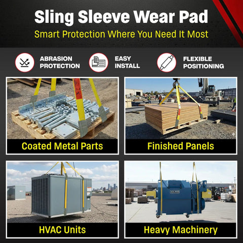 Heavy Duty 4 Inch Nylon Sling Sleeve Wear Pad Crafted Stateside With Secure Hook And Loop Closure To Keep Flat Endless And Round Rigging Slings Slick And Saved From Scratches