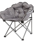 Comfy Outdoor Folding Lounge Chair With Padded Cushion, Portable Patio Lounger, 375 Lb Capacity, Stain Resistant, Gray