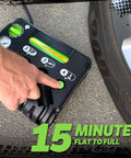 Using Flat Tire Emergency Repair Kit With Five Point Eight Four Ounce Sealant And Digital Tire Inflator Pump For Cars On Flat Tire