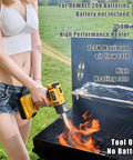 Person using Cordless Heat Gun For DeWalt 20V Battery Powered Hot Air Tool with 350W Fast Heating on barbecue grill