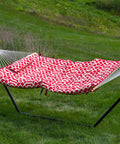 Rope Hammock With Stand For Outside Kick Back Backyard Vibe Heavy Duty Freestanding Outdoor Hammock Set With Quilted Pad And Pillow 12 Foot Steel Frame 275 Lb Capacity Royal Red
