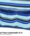 Ultra Comfy Double 12 Foot Quilted Fabric Hammock with pockets in Catalina Beach color showing striped storage bag.