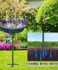 Metal Bird Bath For Outdoors Freestanding Garden Bowl With Vintage Look Ideal Yard Decor For Wild Birds And Hummingbirds Gradient Purple Finish Easy Assembly Durable Weatherproof Exterior Centerpiece
