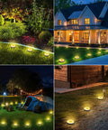 12 Pack Solar Ground Lights With 8 LED Per Light Waterproof for Garden and Driveway at Night