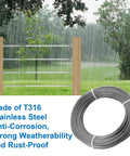 50 Feet 1 By 8 Inch T316 Stainless Steel Cable Wire Rope For Deck Railing Indoor Outdoor Balustrade DIY 7x7 Strand