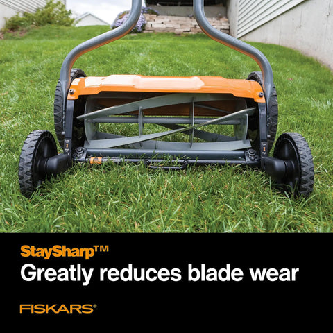 Manual 17 Inch Cut Width Reel Mower For Easy Lawn Care No Motor Grass Cutter With Stay Sharp System And Steel Blades That Stay Sharp Inertia Drive Push Design Eco Friendly Yard Tool on lawn