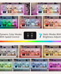 Glass Display Cabinet With Charging Station And RGB Lighting 59 Inch Tempered Clear Display Case with dynamic and static light modes