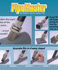 Contour Gauge For Pipe And Tube Fitting Tool With Notcher showing fit on various shapes for precise coping and joint layout.