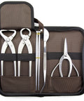 Pro Grade 5 Piece Alloy Steel Bonsai Tool Kit With Root Pruning Scissors 190mm Trunk Splitter 205mm Root Cutter 215mm Straight Root Hook 200mm And Tweezers For Precise Bonsai Repotting in case